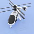 White Multi Rotor Helicopter With Modern Design And Black Windows 3d model
