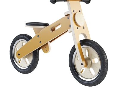 Toy Bicycle Toy Car Wooden Bicycle Children's Car 3d model