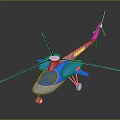 Modern Helicopter In Blue And White With Sleek Body And Rotors