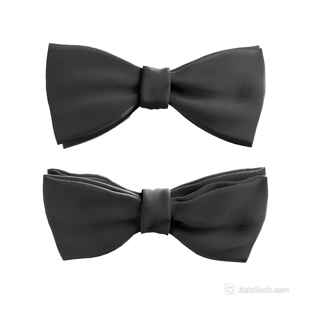 Black Bow Ties For Men Formal Occasions With Satin Fabric And Classic Style 3d model 