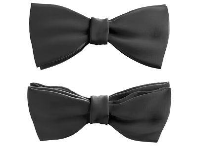 Black Bow Ties For Men Formal Occasions With Satin Fabric And Classic Style 3d model