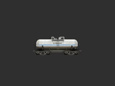 Railway Tank Train With White Body And Metal Wheels For Cargo Transport 3d model