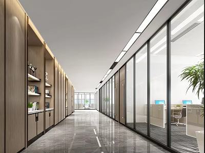 Modern office corridor Modern office corridor 3d model