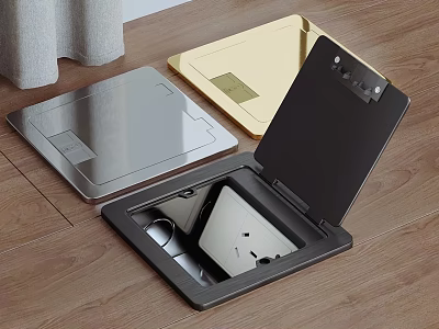 Decorative Ornament Set with Silver Gold Black Storage Boxes and Open Design Desktop 3d model