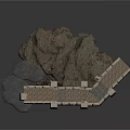 Detailed Medieval Stone Castle With Defensive Walls Towers And Battlements