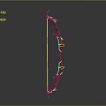 Handcrafted Wooden Bow With Curved Design And Colorful Decorative Accents
