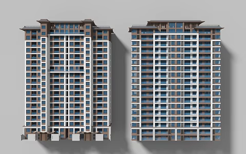 modern high-rise residence 3d model