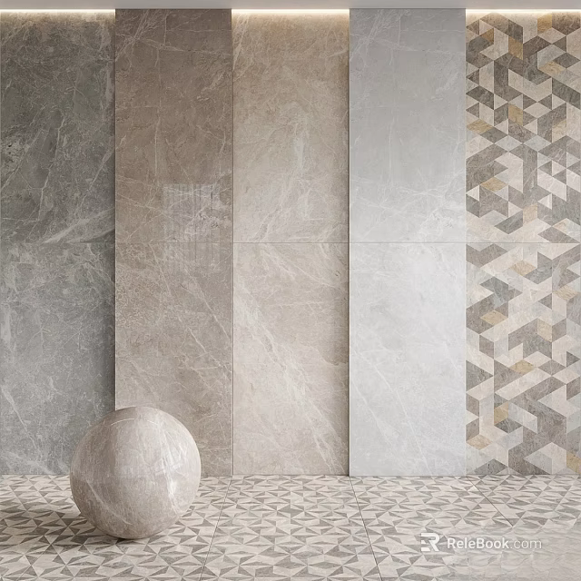 Ceramic Wall And Floor Tiles With Various Textures Colors And Geometric Pattern 3d model