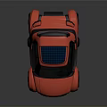 Red Compact Modern Electric Vehicle With Solar Panel On The Roof 3d model