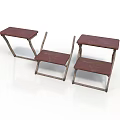 Folding Table And Chair Set With Wooden Tops And Metal Frames