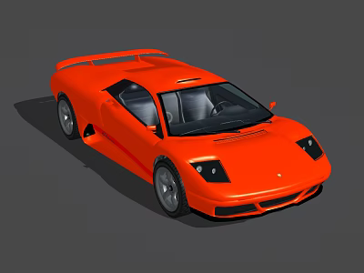 Orange Sports Car With Sleek Aerodynamic Body And Modern Exterior Design 3d model