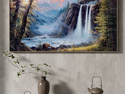 Modern Landscape Painting Texture Decorative Painting Italian Minimalist 3d model