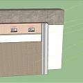 Building Wall Structure Section Detail With Concrete Panel Insulation Layer And Metal Frame 3d model