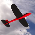 Red And Black Toy Airplane Model With Wings And Tail Design 3d model