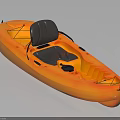 Orange Recreational Kayak With Black Seat And Comfortable Cockpit Design