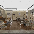Modern Luxury Store Interior With Display Shelves Bags Shoes And Accessories