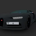 Black Bugatti Sports Car With CLUB 6 License Plate And Sleek Design