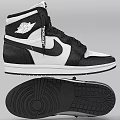 Iconic Black And White Nike Air Jordan High Top Sneakers