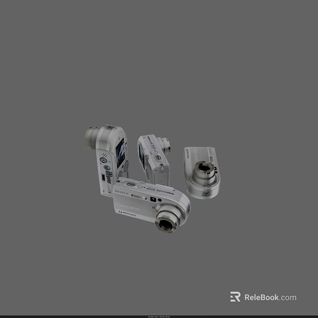 Sleek Digital Cameras With Multiple Angles Modern Design And Portable Build 3d model