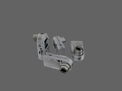 Sleek Digital Cameras With Multiple Angles Modern Design And Portable Build 3d model