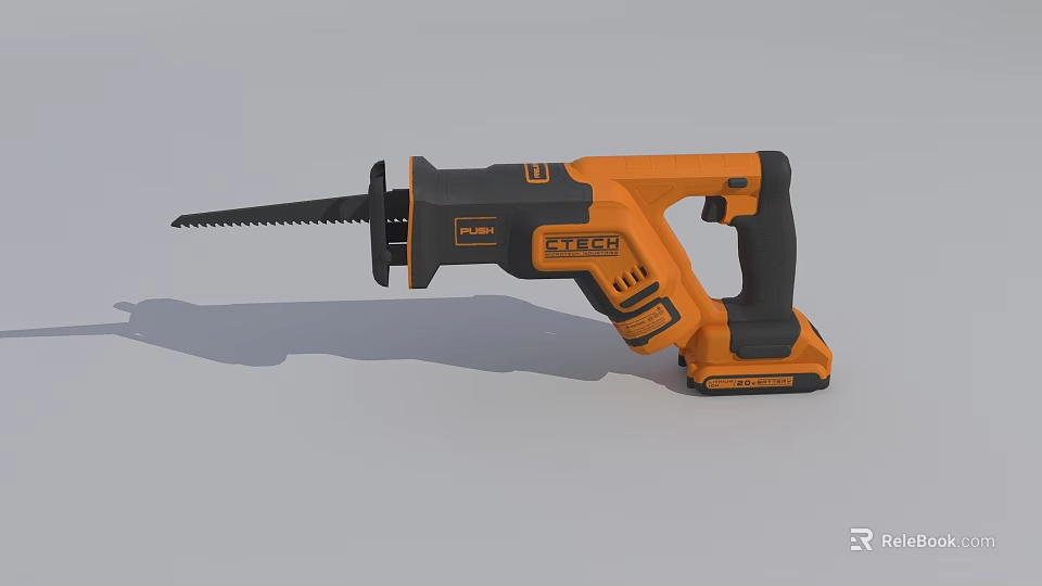 Black Decker STL145 Cordless Reciprocating Saw Orange Black Powerful Industrial Tool 3d model 