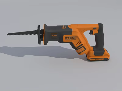 Black Decker STL145 Cordless Reciprocating Saw Orange Black Powerful Industrial Tool 3d model