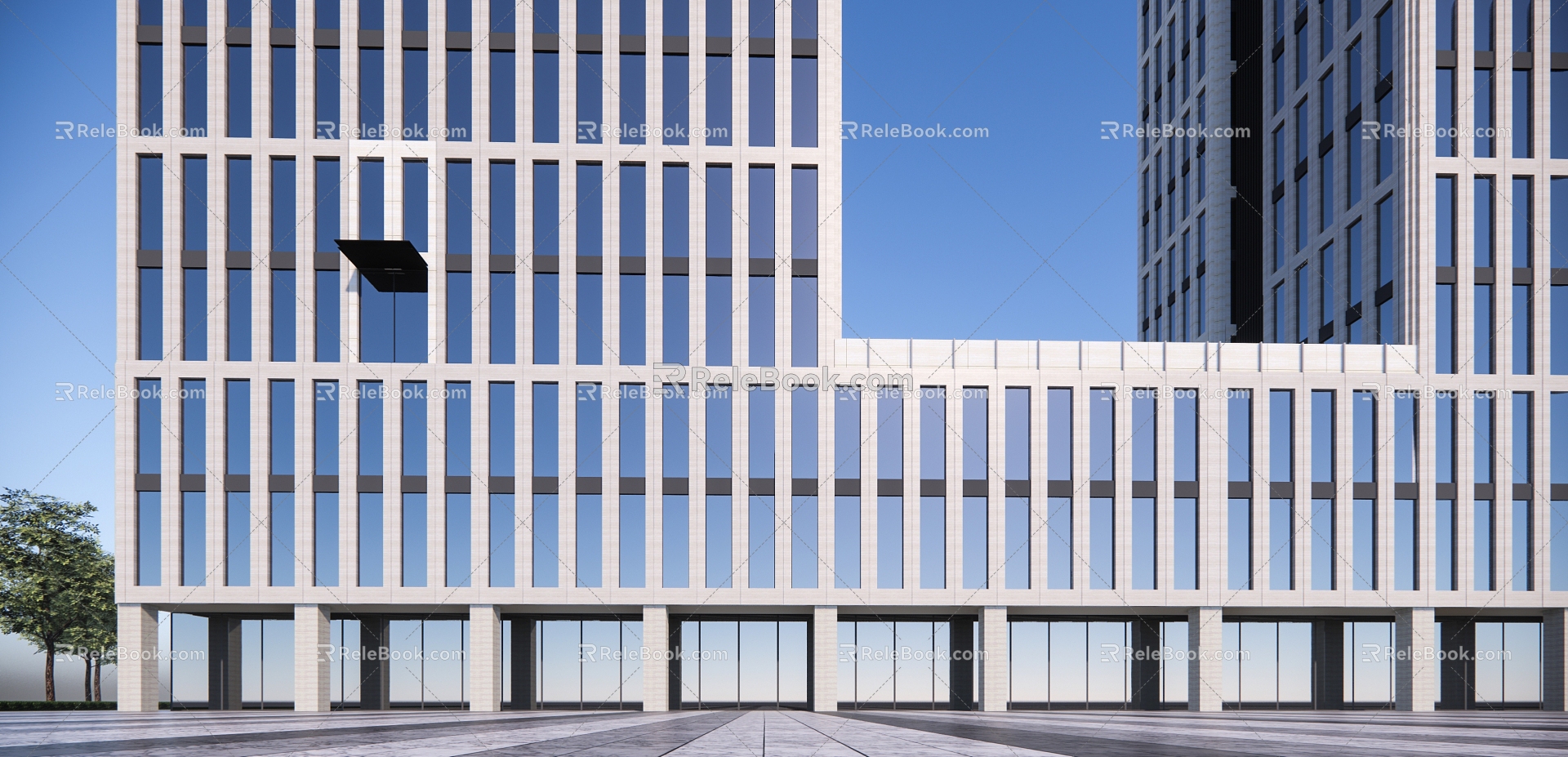 Modern Office Building Simple High-rise Office Building 3d model