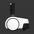 Modern Service Robot With Screen Eyes And Black White Wheel Design