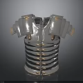 Roman Silver Metal Chest Armor With Decorative Plate And Historical Design