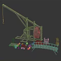 modern tower crane ancient tower crane 3d model