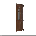 Classic Solid Wood Wardrobe With Glass Doors And Intricate Carved Design