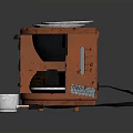 Orange Electronic Microwave Coffee Maker Combo With White Cup And Power Plug