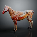 Detailed Horse Anatomy Model Showing Muscle Structure Organ Details And Hair Traits