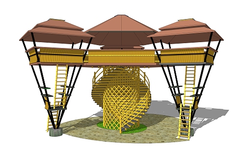 Construction of Modern Watchtower Nongjiale Homestay 3d model