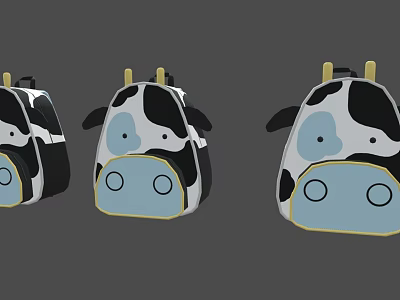Game Movie Cow Character Cartoon Style Backpack Design Three Black White Spots 3d model