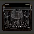Office Appliance Vintage Typewriter Brown with Classic Keyboard and Metal Rollers for Retro Office Decor