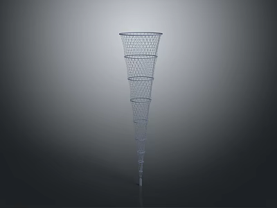 Tall Conical Wire Mesh Structure With Geometric Hollow Modern Design 3d model