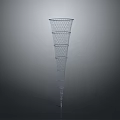 Tall Conical Wire Mesh Structure With Geometric Hollow Modern Design