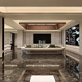 Luxurious Hotel Lobby Interior Design With Spacious Marble Floor And Reception Desk
