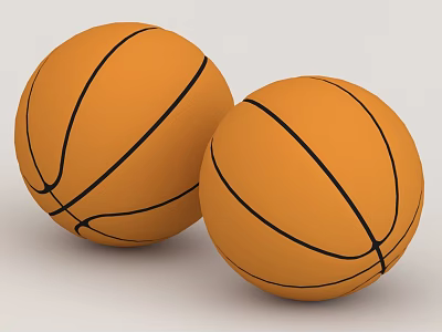 Two Orange Basketballs With Black Stitching As Sports Equipment For Training 3d model