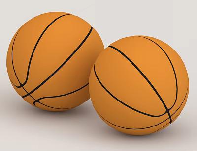 Two Orange Basketballs With Black Stitching As Sports Equipment For Training 3d model