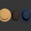 Trendy Hats for Daily Use Featuring Golden Brown and Blue Colors with Hair Accents