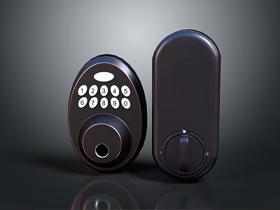 Smart Digital Door Handle With Keypad Secure Modern Home Access 3d model