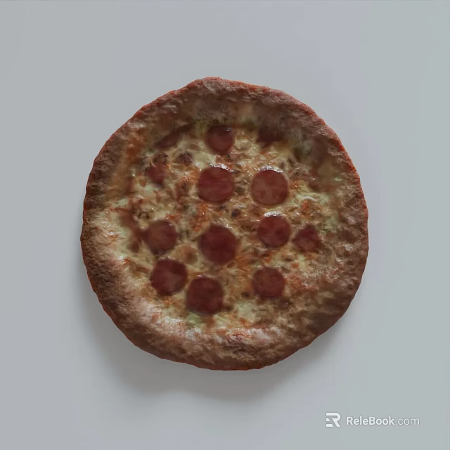 Freshly Baked Pepperoni Pizza With Melted Cheese And Crispy Crust 3d model 