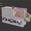 Industrial Mechanical Equipment With Gray Casing Metal Frame Ventilation Grilles And Pipes