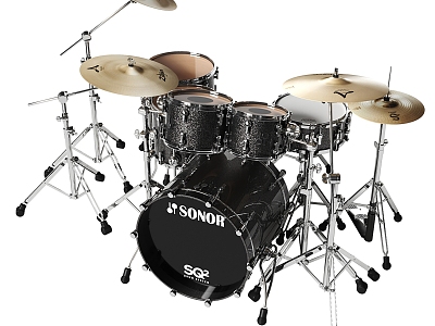 Metal solid wood drum set model