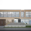 Modern Detached Villa With Large Glass Windows Warm Exterior Lighting Surrounded By Greenery And Lawn