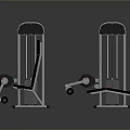 Fitness Exercise Equipment With Silver Metal Frames Brown Seats And Black Weight Plates