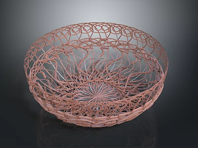 Pink Animal Shaped Woven Basket Featuring Intricate Craft And Design Details 3d model