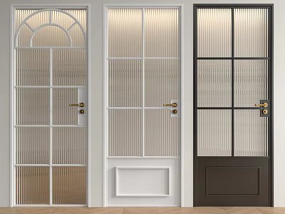 Modern Hinged Doors With Glass Panels And Various Designs For Interior Use 3d model